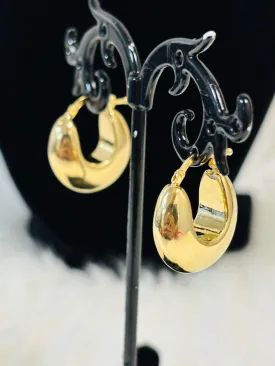 18K Gold Dome Loop Earrings