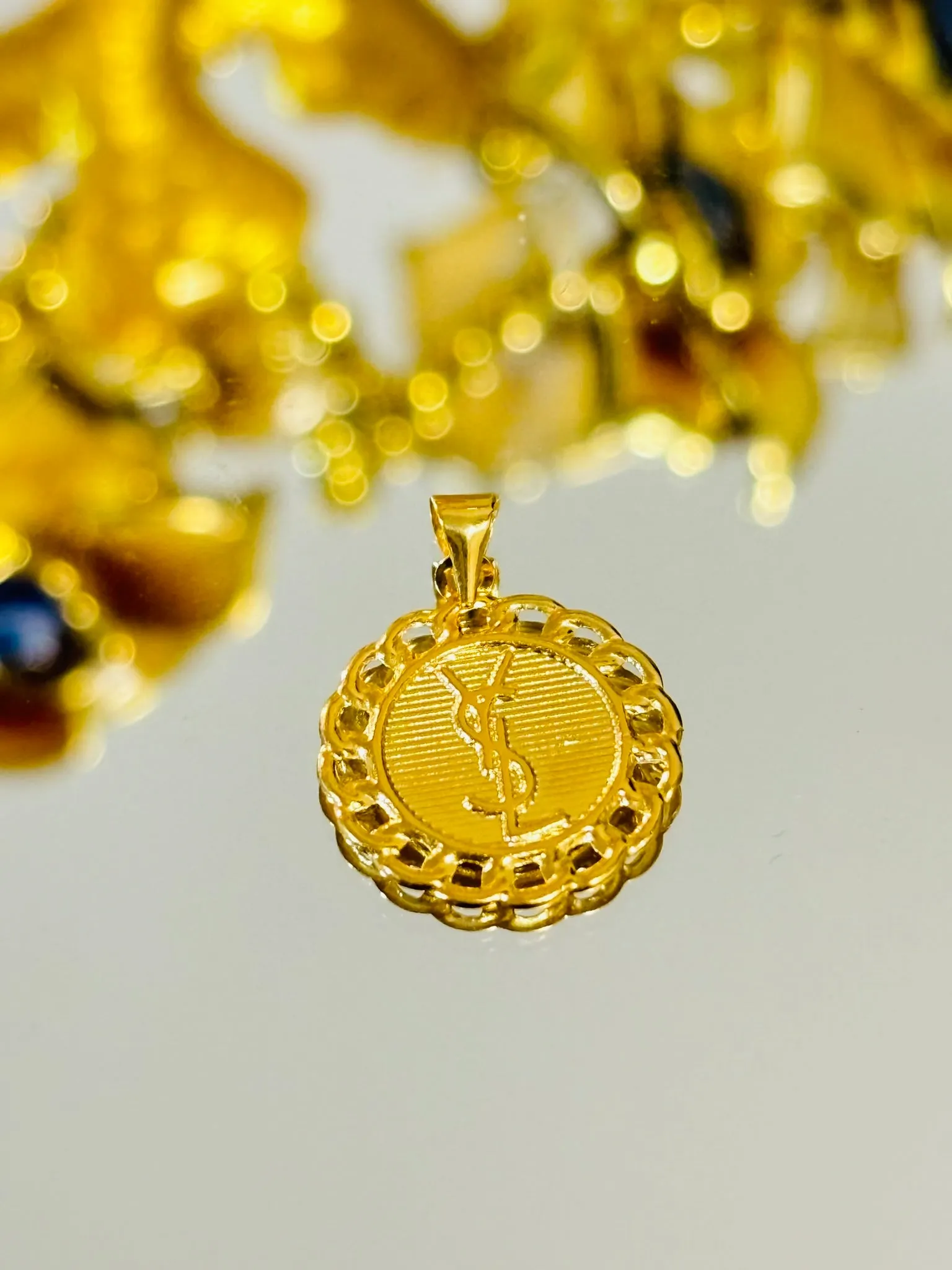 18K Gold YSL Pendant