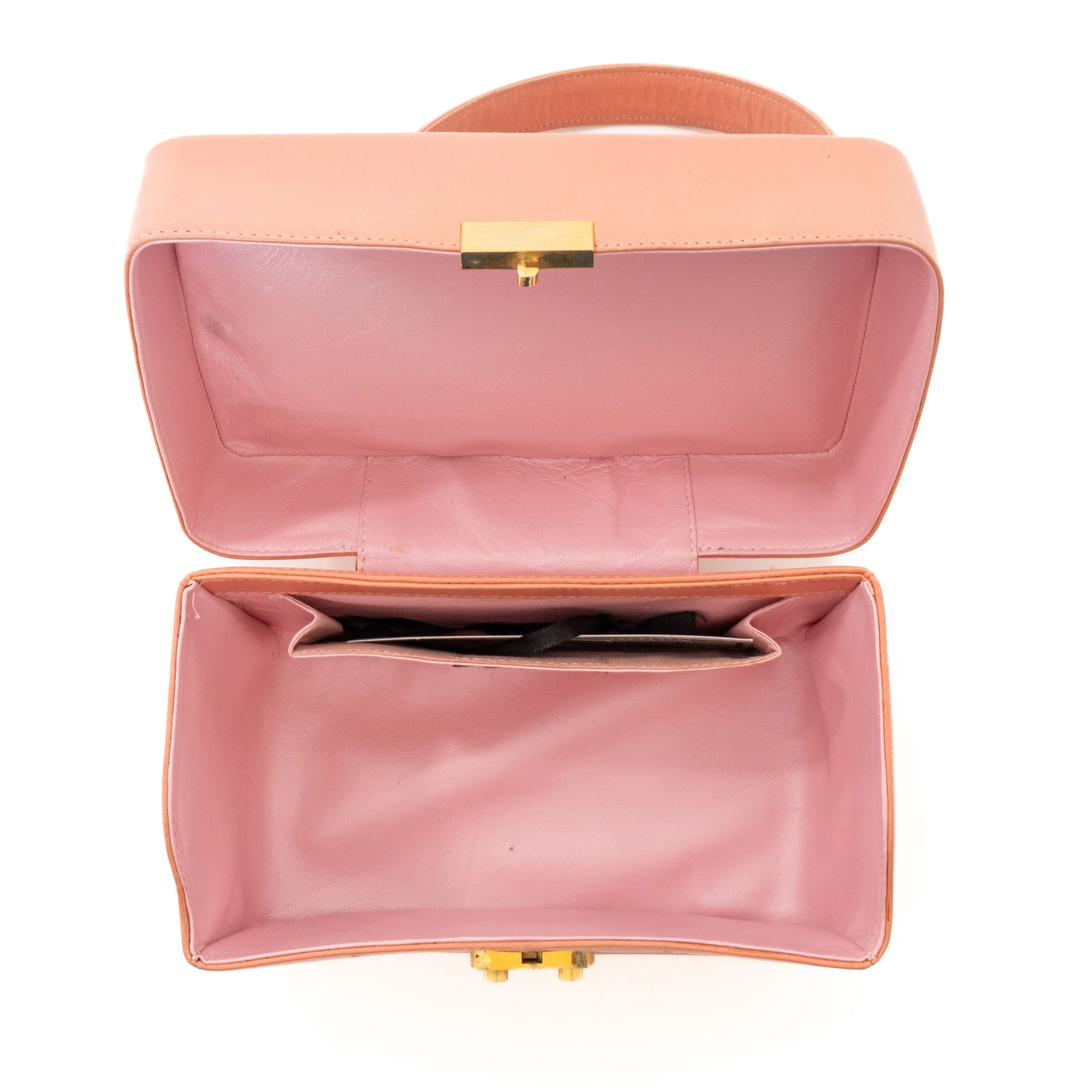 1990s Pink Leather Top Handle Bag