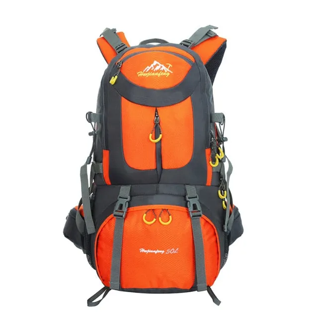 50L Outdoor Mountaineering Bags Water Repellent Nylon Shoulder