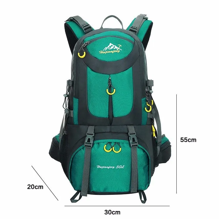 50L Outdoor Mountaineering Bags Water Repellent Nylon Shoulder