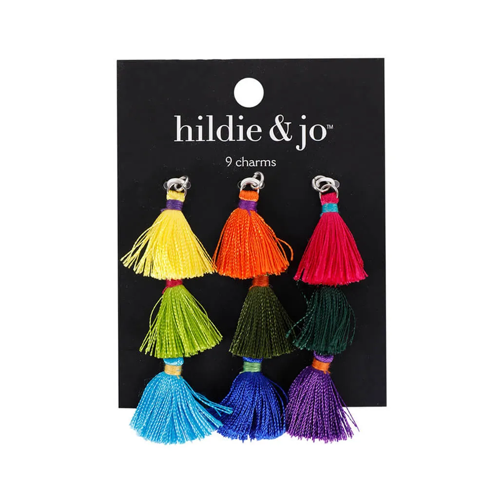 9 pk Tassel Charms - Rainbow