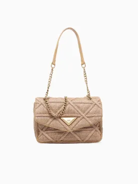 944 Knotty Natural Raffia Shoulder Bag