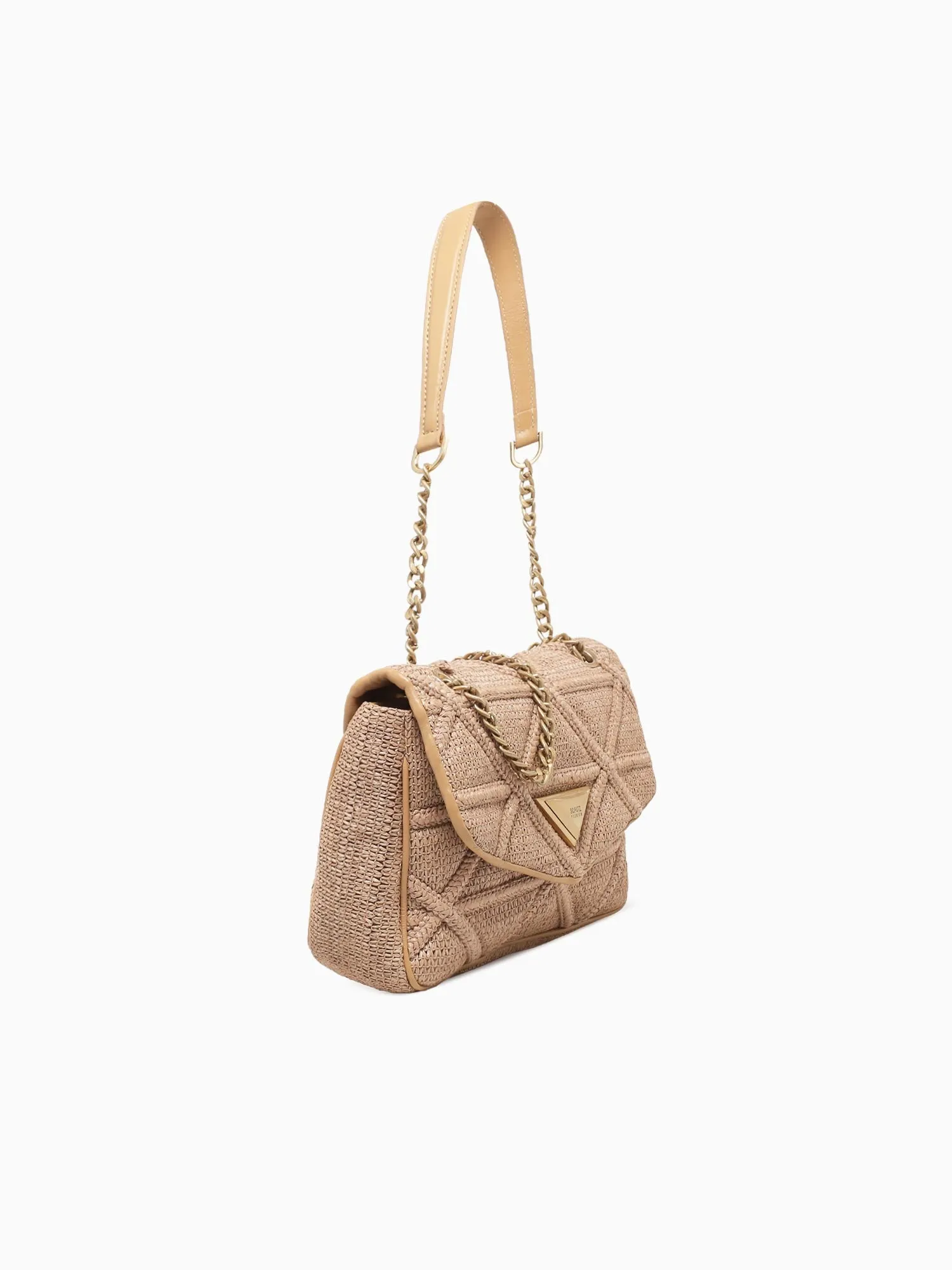 944 Knotty Natural Raffia Shoulder Bag