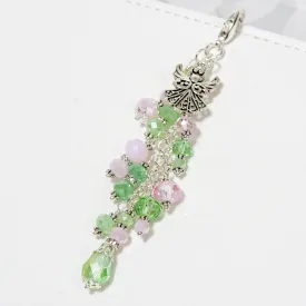 Angel Dangle Charm with Pink and Green Crystals