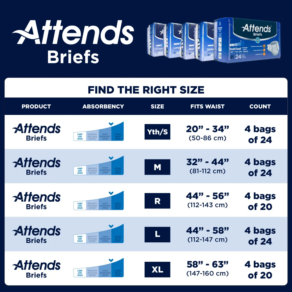 Attends Briefs in Youth-Small - Adult Diapers for Kids