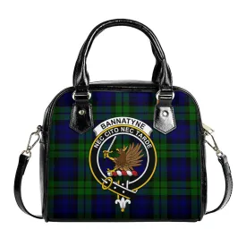 Bannatyne Tartan Shoulder Handbags with Family Crest