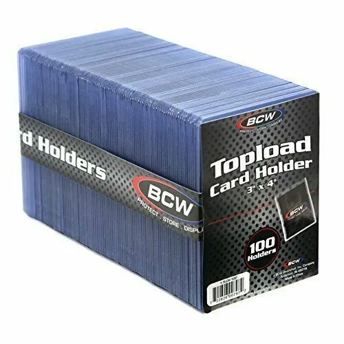 BCW 3x4 Topload Card Holder, Standard, 100 Count Pack