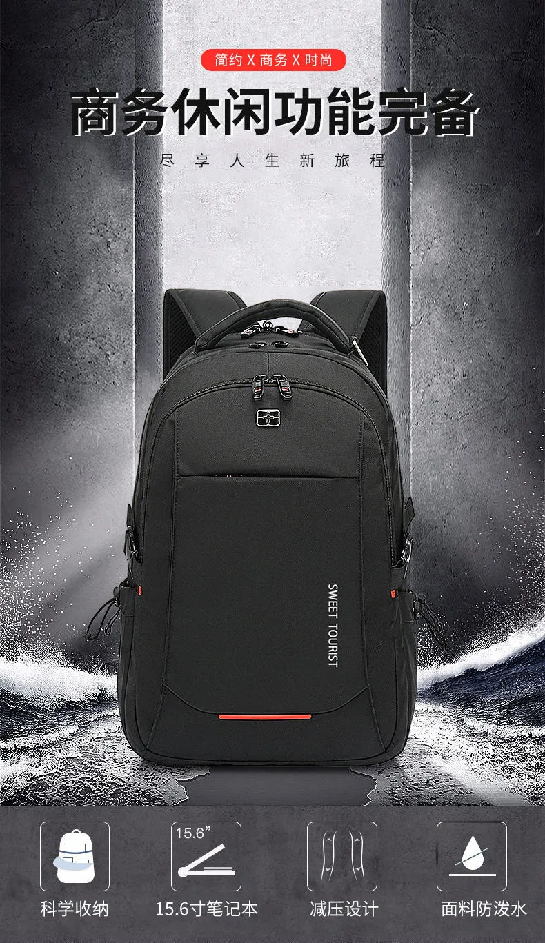 Black high capacity sport outdoor swagger bag backpack for business with European style