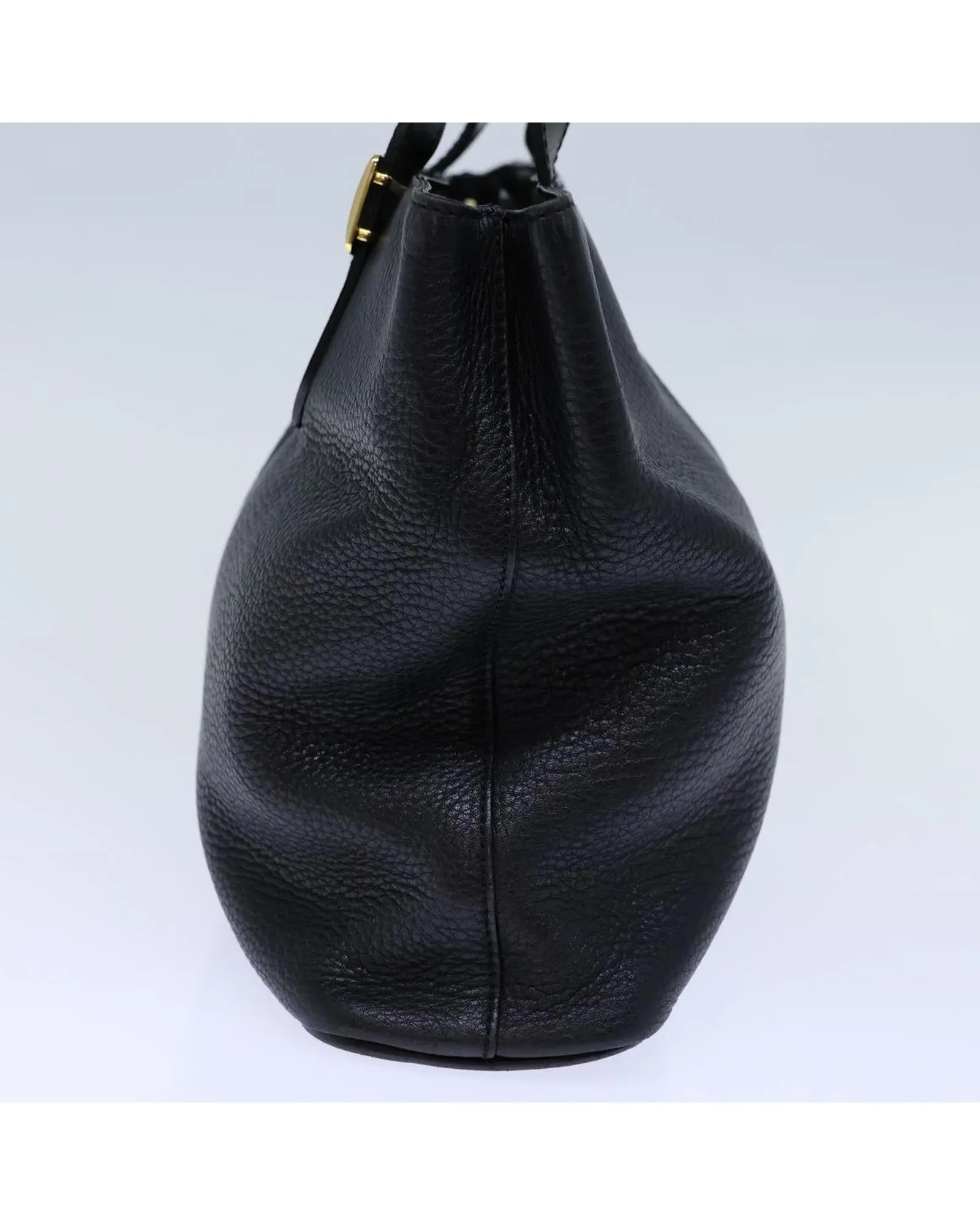 Black Leather Hand Bag with Burberrys Style