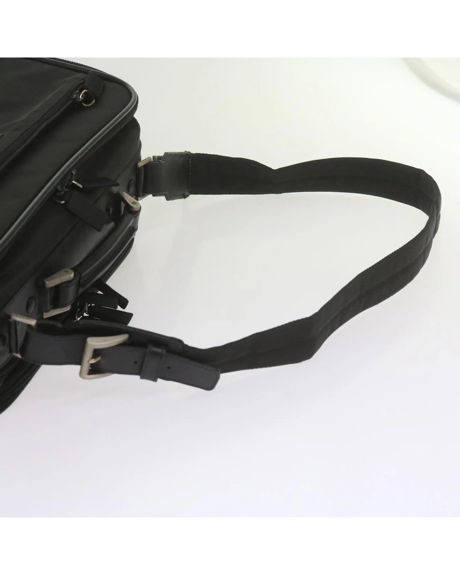 Black Nylon 2-Way Hand Bag with Shoulder Strap