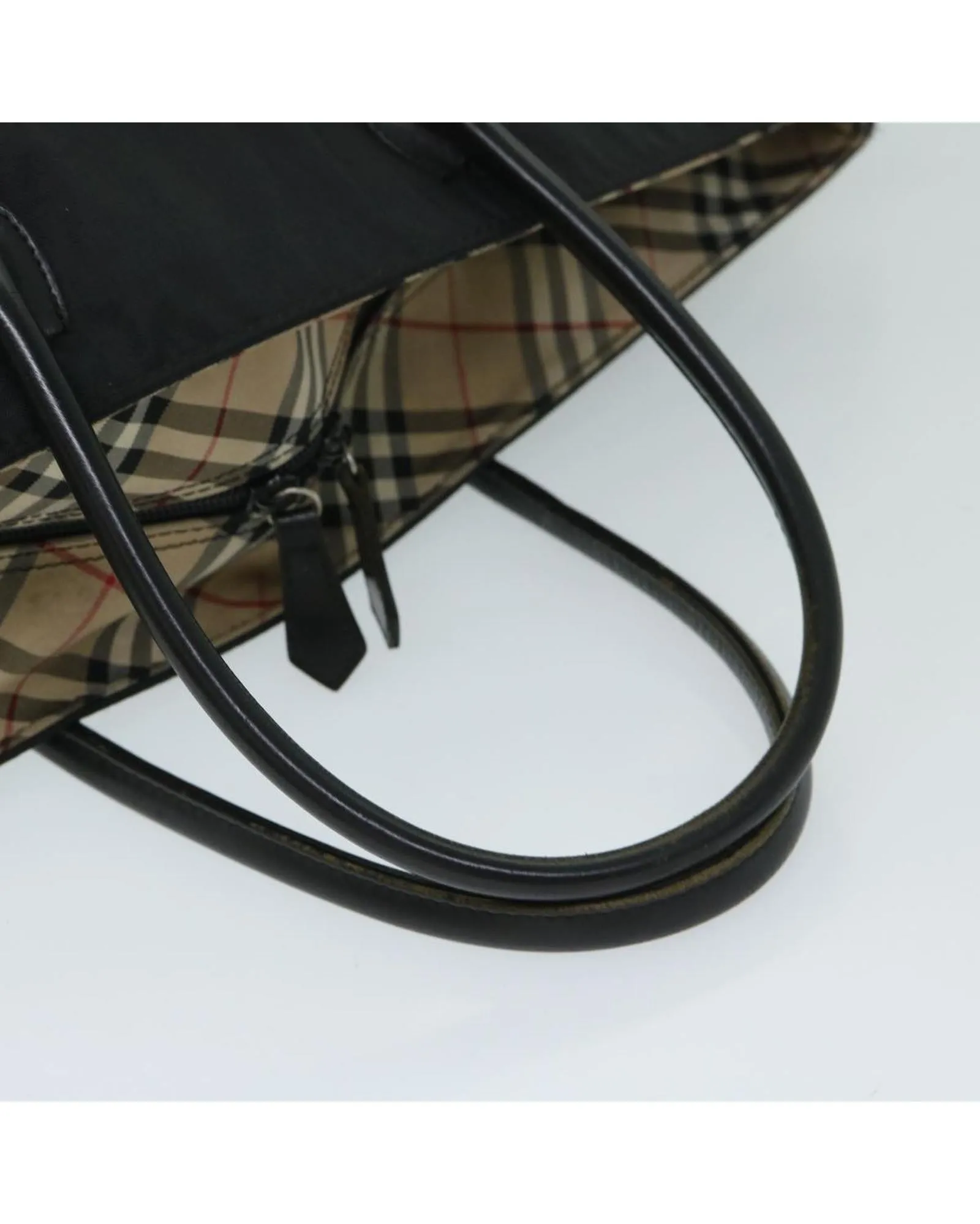 Black Nylon Hand Bag with Burberry Label Design