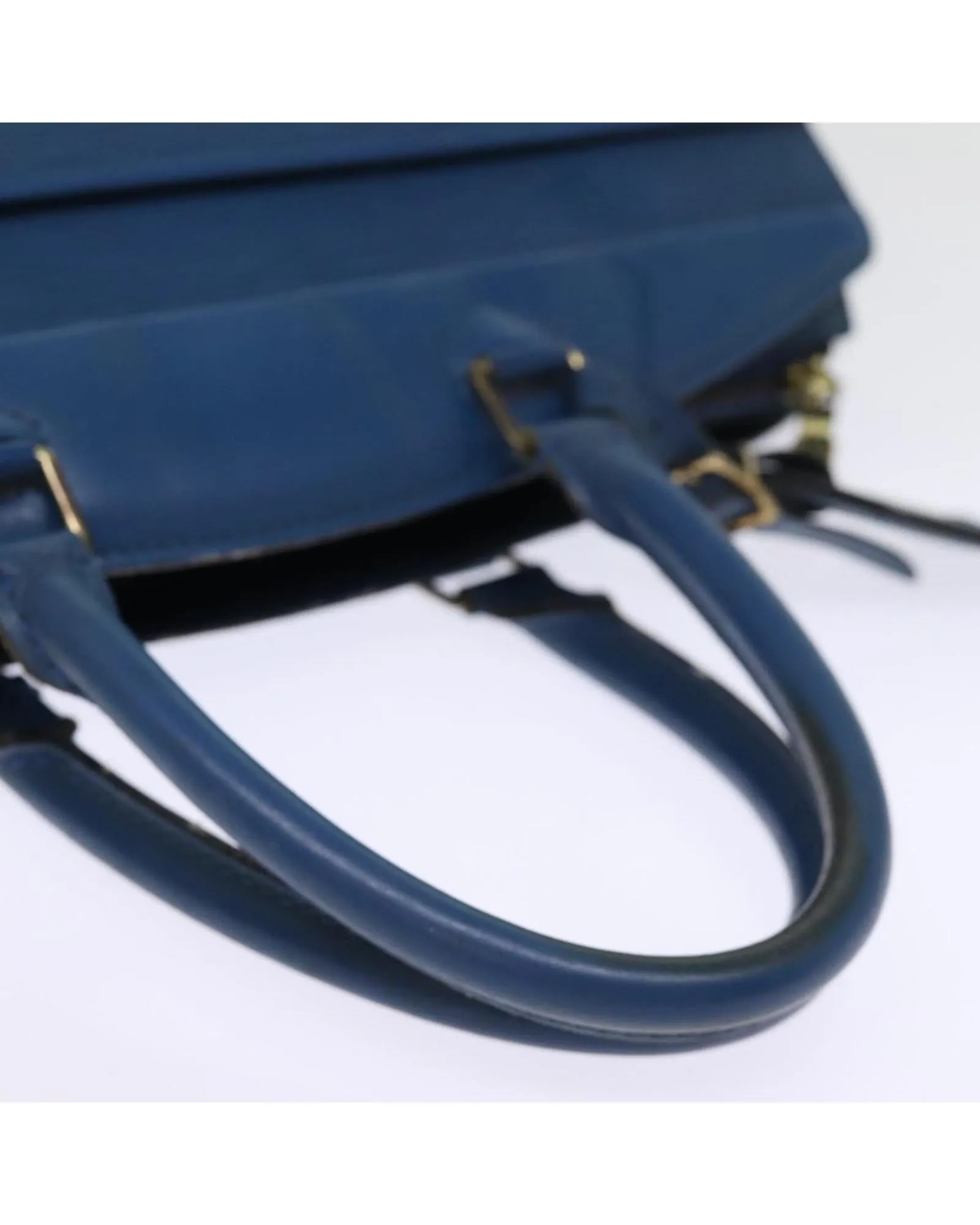 Blue Epi Leather Hand Bag with Name Tag and Accessories