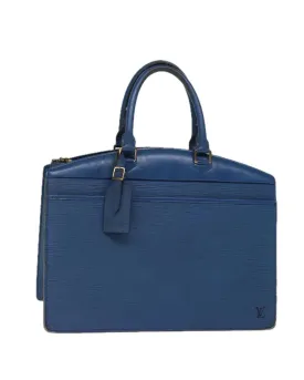 Blue Epi Leather Hand Bag with Name Tag and Accessories