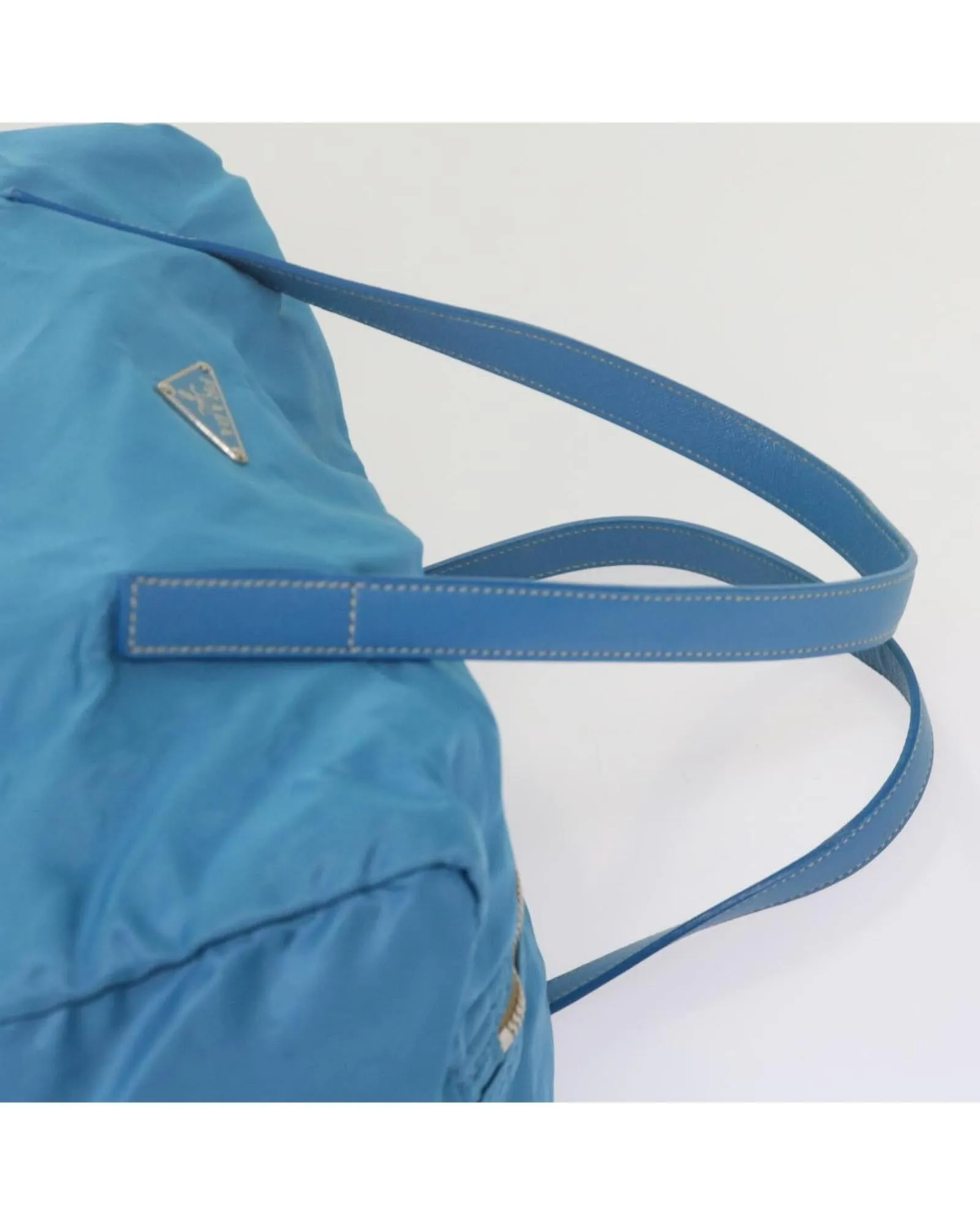 Blue Nylon Hand Bag with Dust Bag - Made in Italy (SKU 61706)