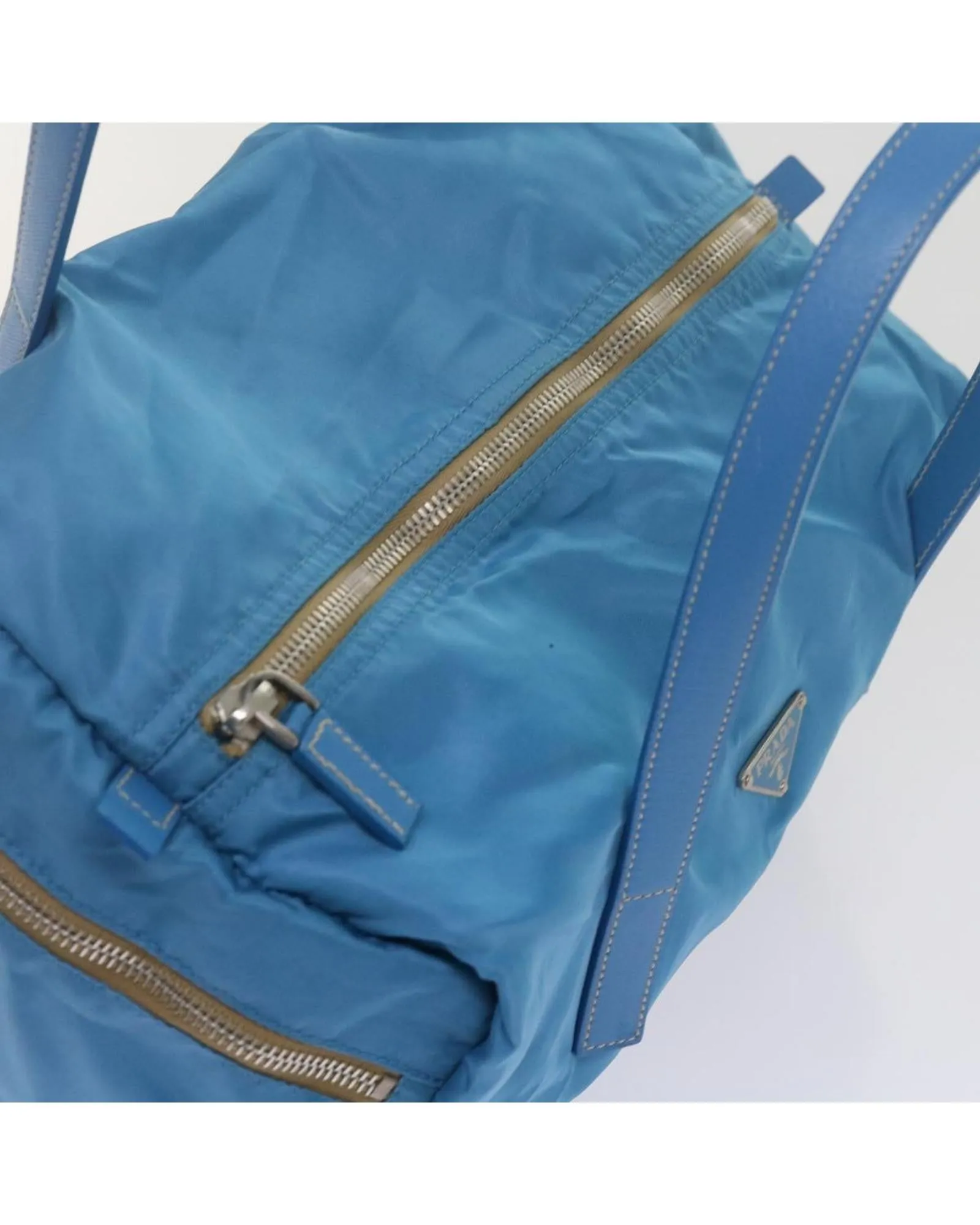 Blue Nylon Hand Bag with Dust Bag - Made in Italy (SKU 61706)