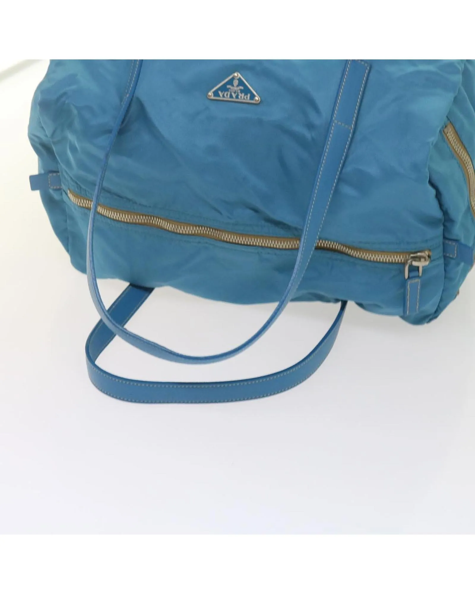 Blue Nylon Hand Bag with Dust Bag - Made in Italy (SKU 61706)