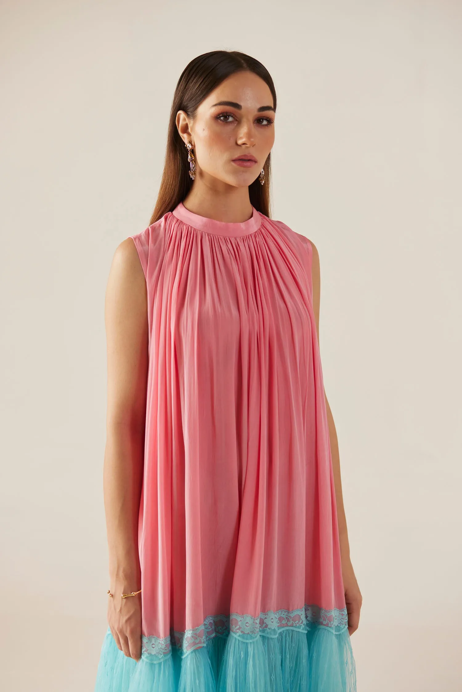 Blushing Skies Long Lace Dress