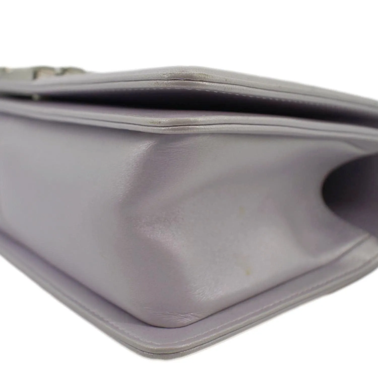 CL Medium Boy Flap Metallic Chevron Shoulder Bag Light Purple