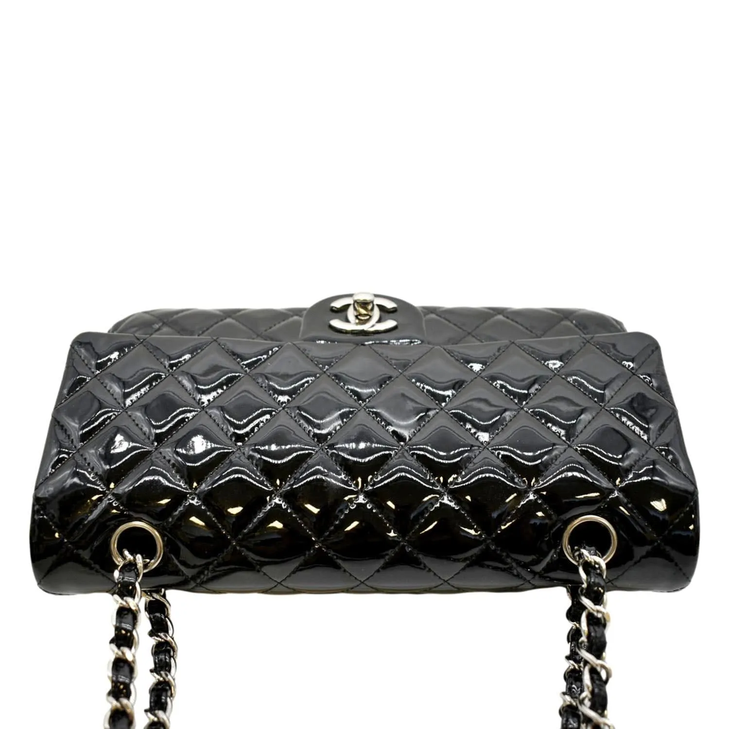 CL Medium Flap Patent Leather Shoulder Bag Black