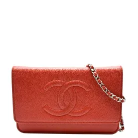 CL Timeless WOC Caviar Leather Wallet on Chain Shoulder Bag Red