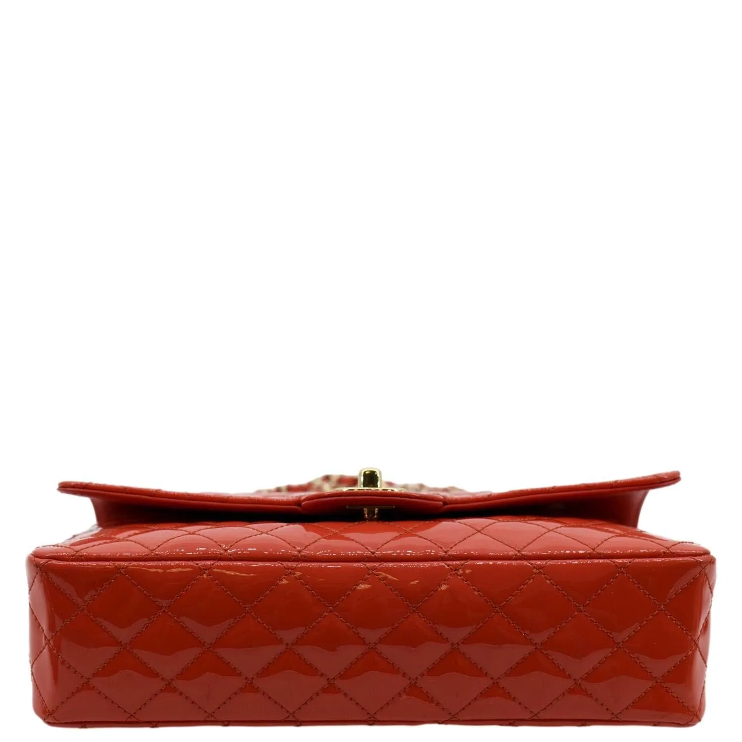 CL Valentines Classic Flap Quilted Patent Leather Shoulder Bag Red