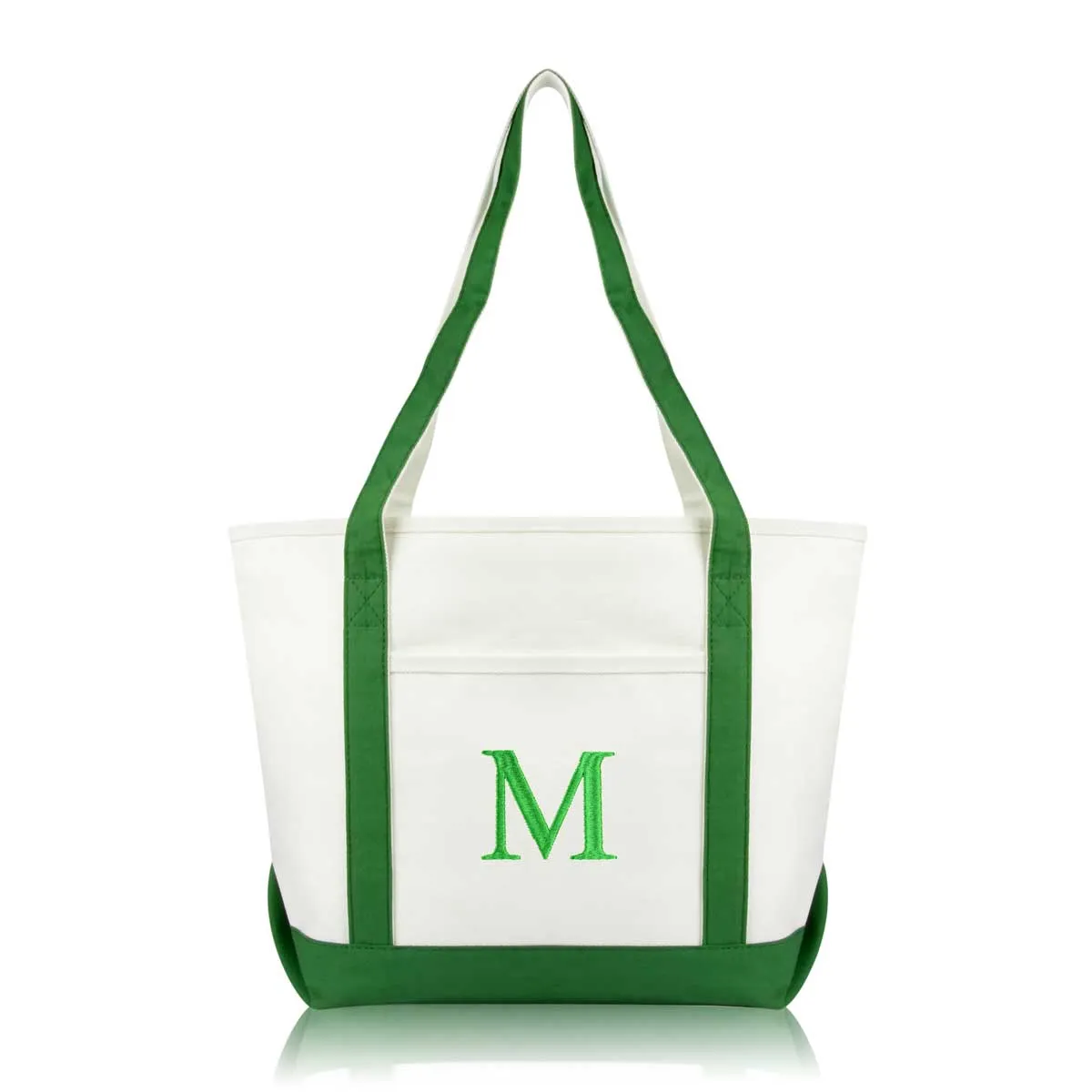 Dalix Medium Personalized Tote Bag Monogrammed Initial Letter - M