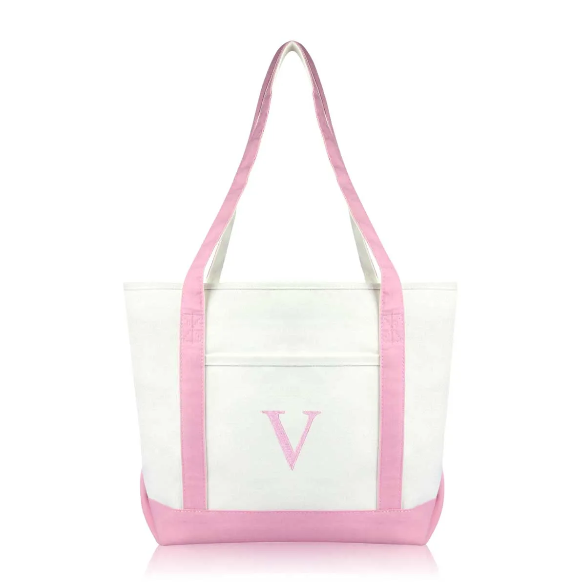 Dalix Medium Personalized Tote Bag Monogrammed Initial Letter - V