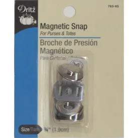 Dritz Round Magnetic Snap 3/4in Nickel, Silver