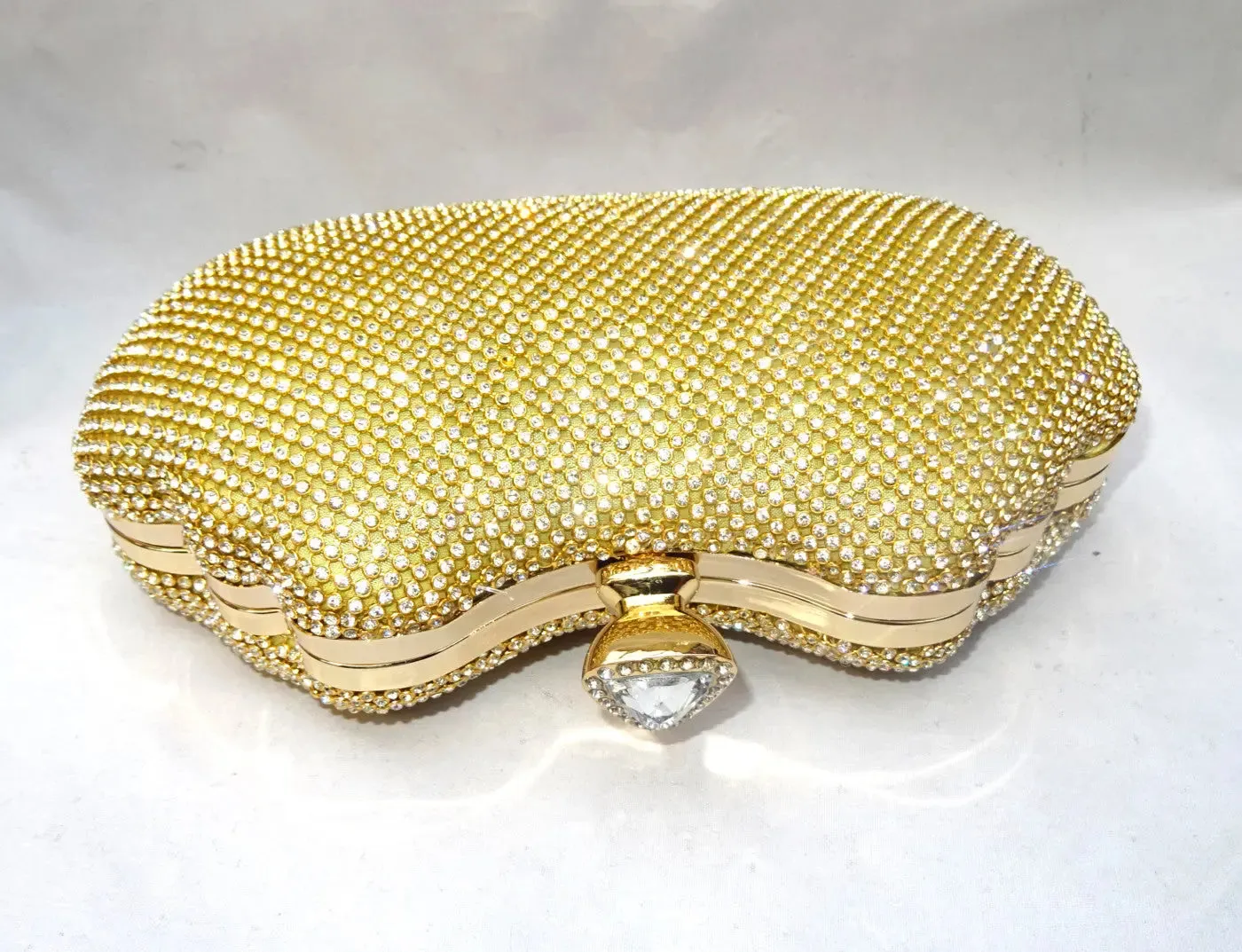 Elegant Sparkling Gold Party Evening Cocktail Clutch Purse for Ladies Women