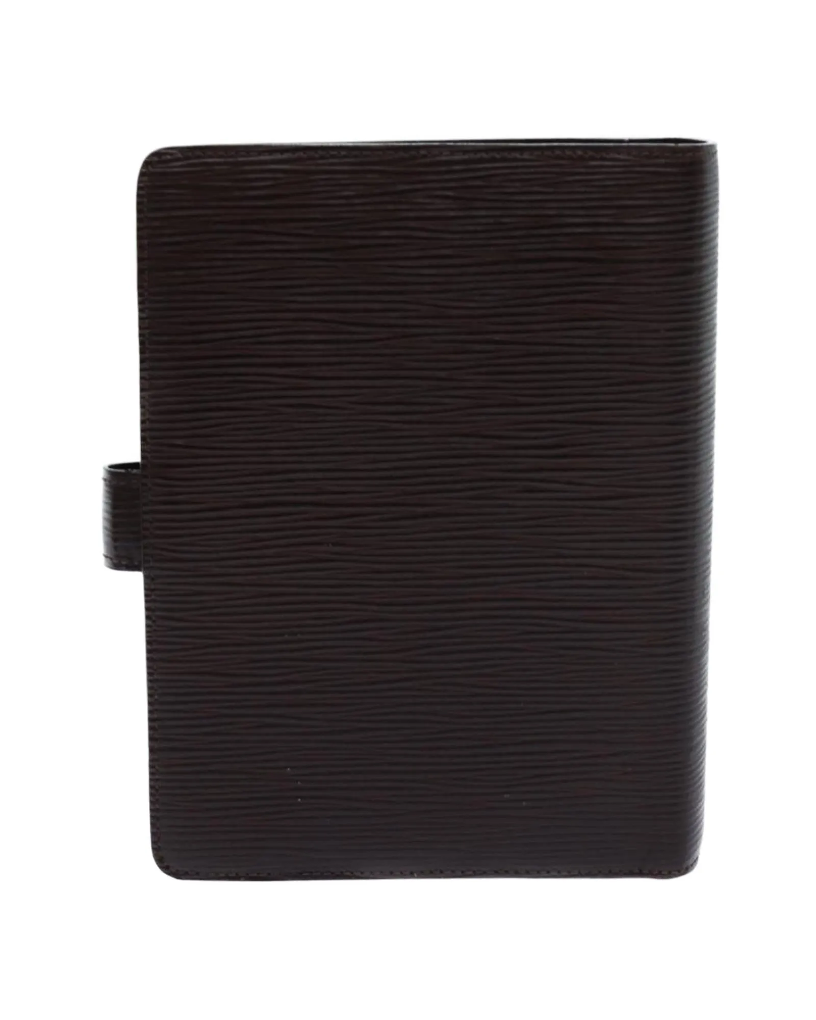 Epi Leather Day Planner Cover with Metal Fittings - Mocha