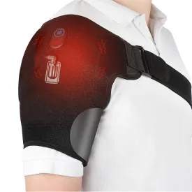 EU Plug Electric Heat Therapy AdjUStable Shoulder Brace Back Support Belt For Dislocated Shoulder Rehabilitation Fa0551