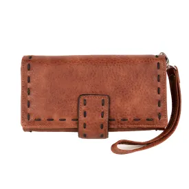 Faux Leather Wallet - Mahogany