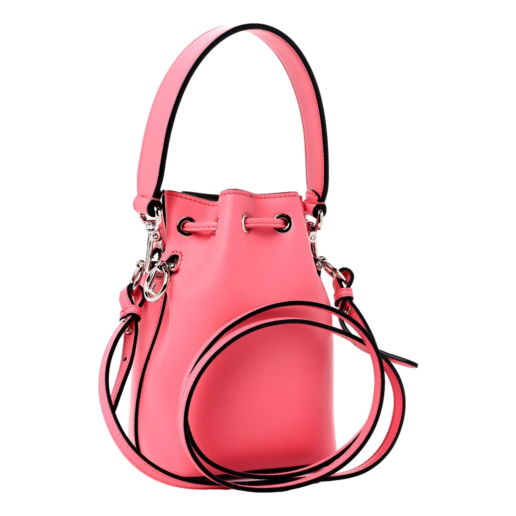 Fendi Calfskin F is Fendi 3D Flower Mini Mon Tresor Bucket Bag Pink