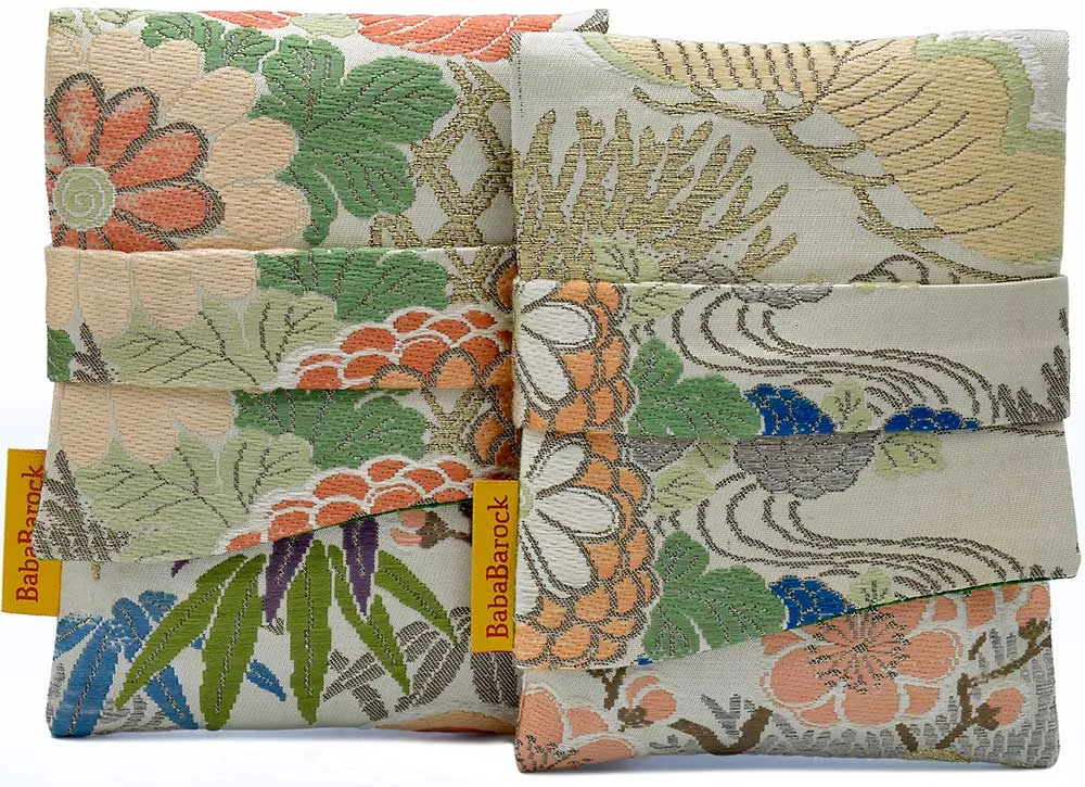 Floral Brocade - Japanese vintage silk foldover pouch