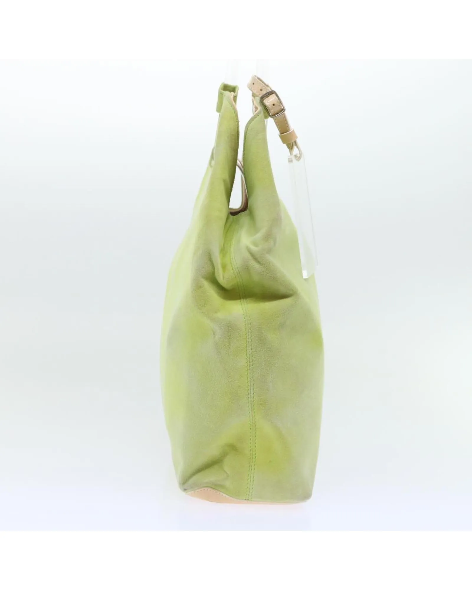 Green Suede Hand Bag - Authentic Celine (Rank B)