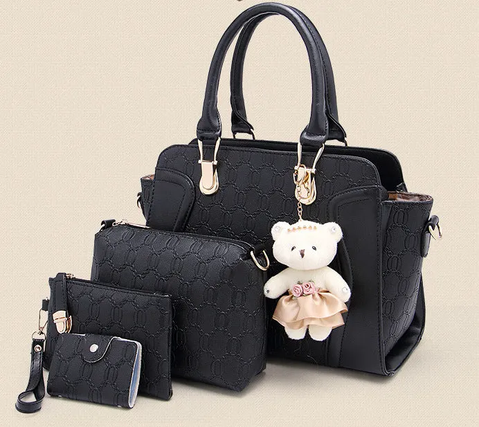 H1745 - Embossed Three Piece Shoulder Bag Set