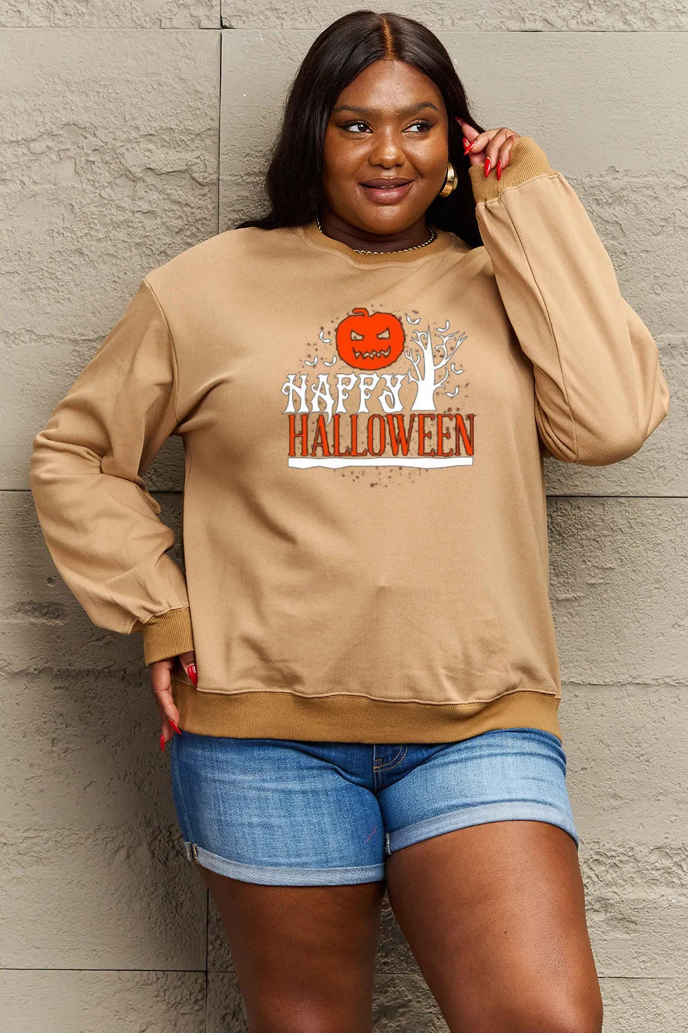 HAPPY HALLOWEEN Graphic Sweatshirt