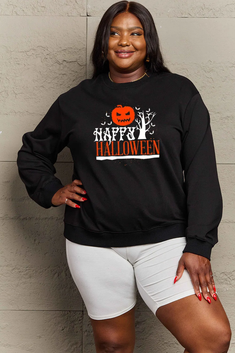 HAPPY HALLOWEEN Graphic Sweatshirt