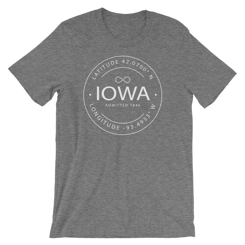 Iowa - Short-Sleeve Unisex T-Shirt - Latitude & Longitude