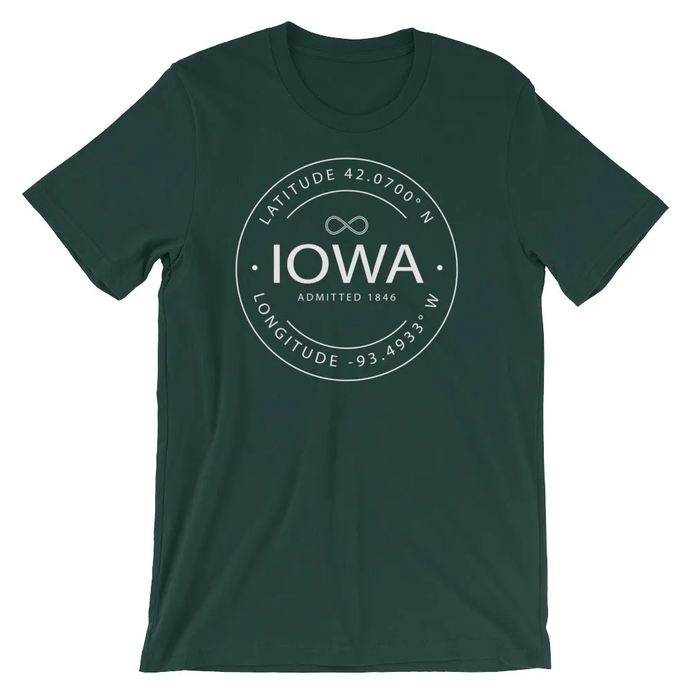 Iowa - Short-Sleeve Unisex T-Shirt - Latitude & Longitude