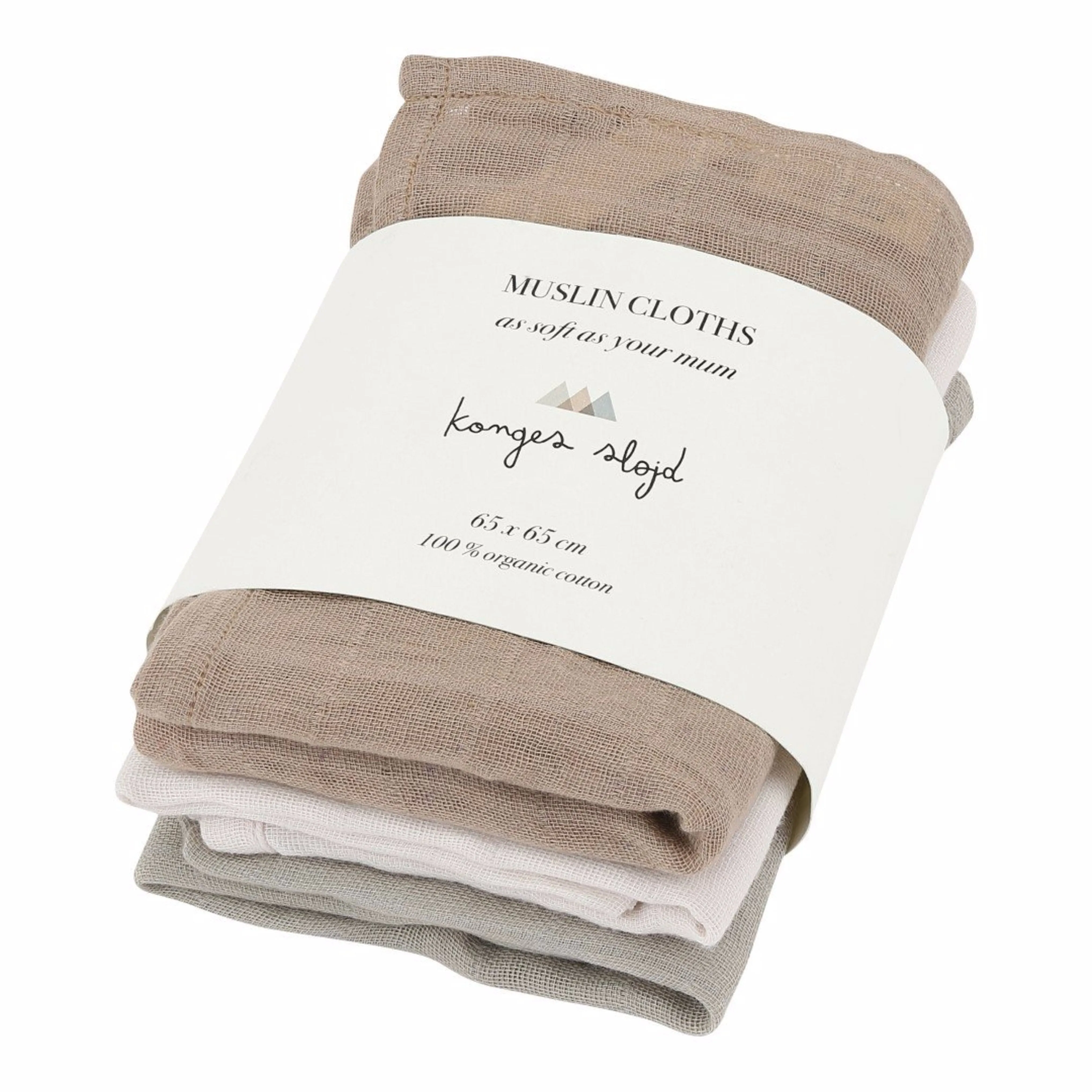 KONGES SLØJD - Muslin Cloths (pack of three) - Rose Dust