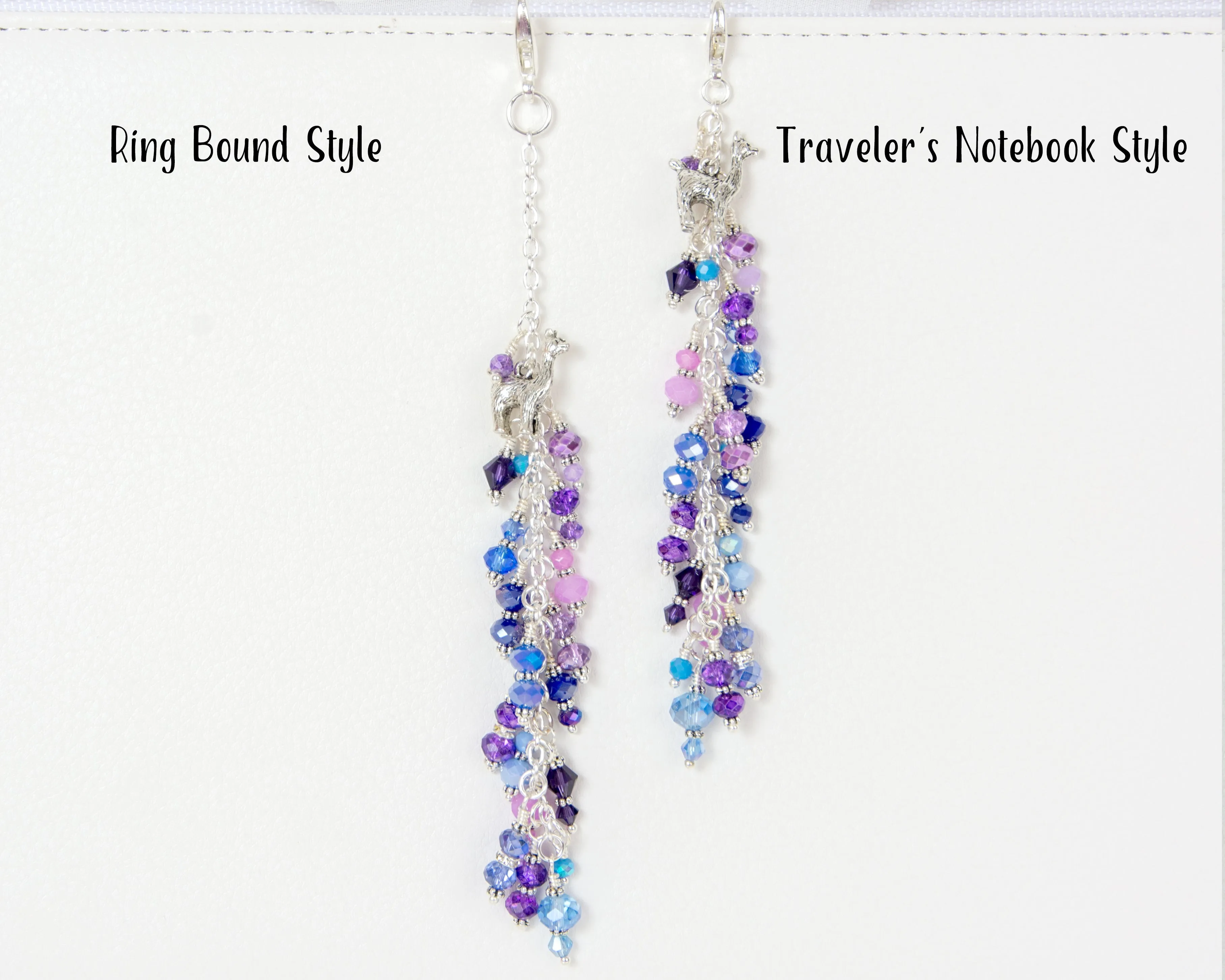 Llama Planner Charm with Purple & Blue Crystals