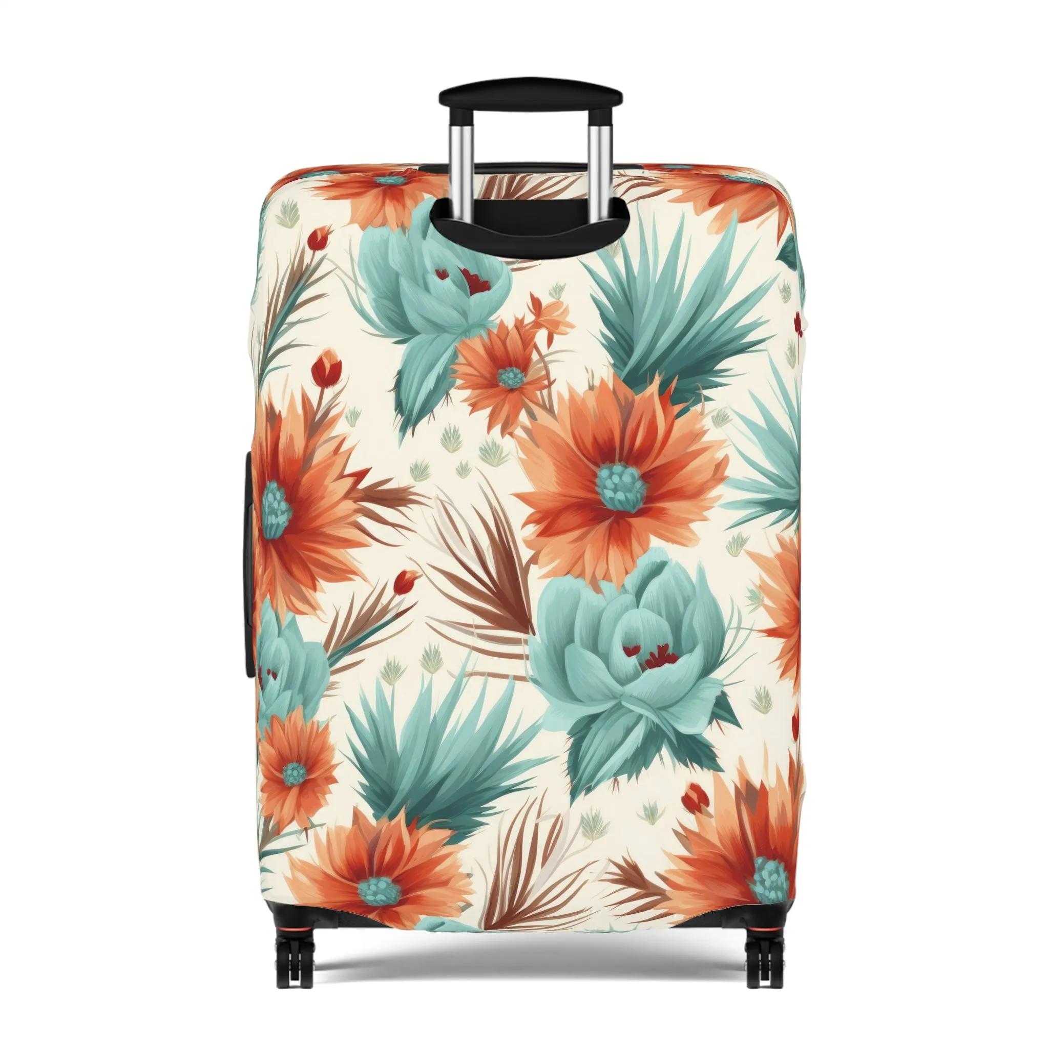 Luggage Cover, Boho Floral, orange and green