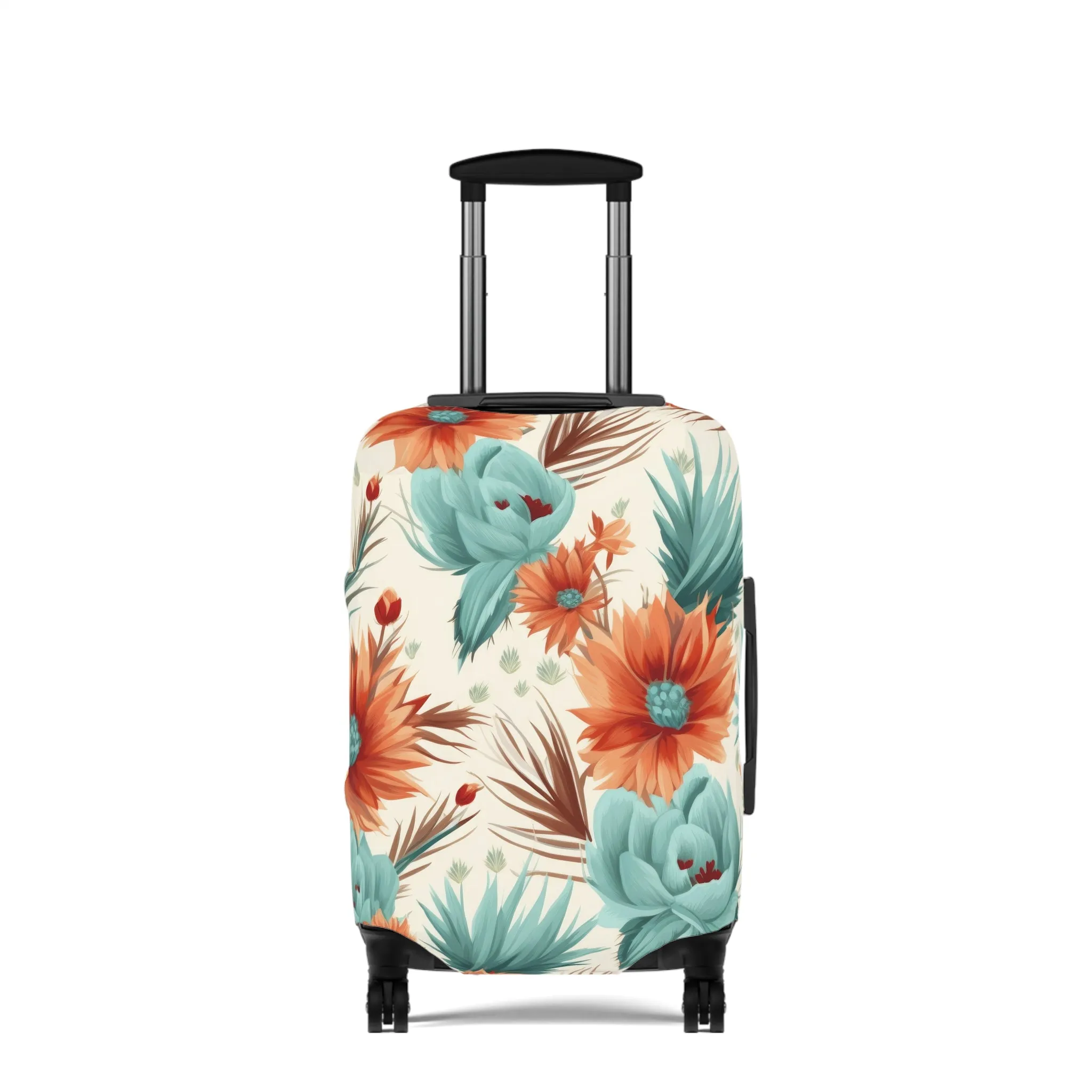 Luggage Cover, Boho Floral, orange and green