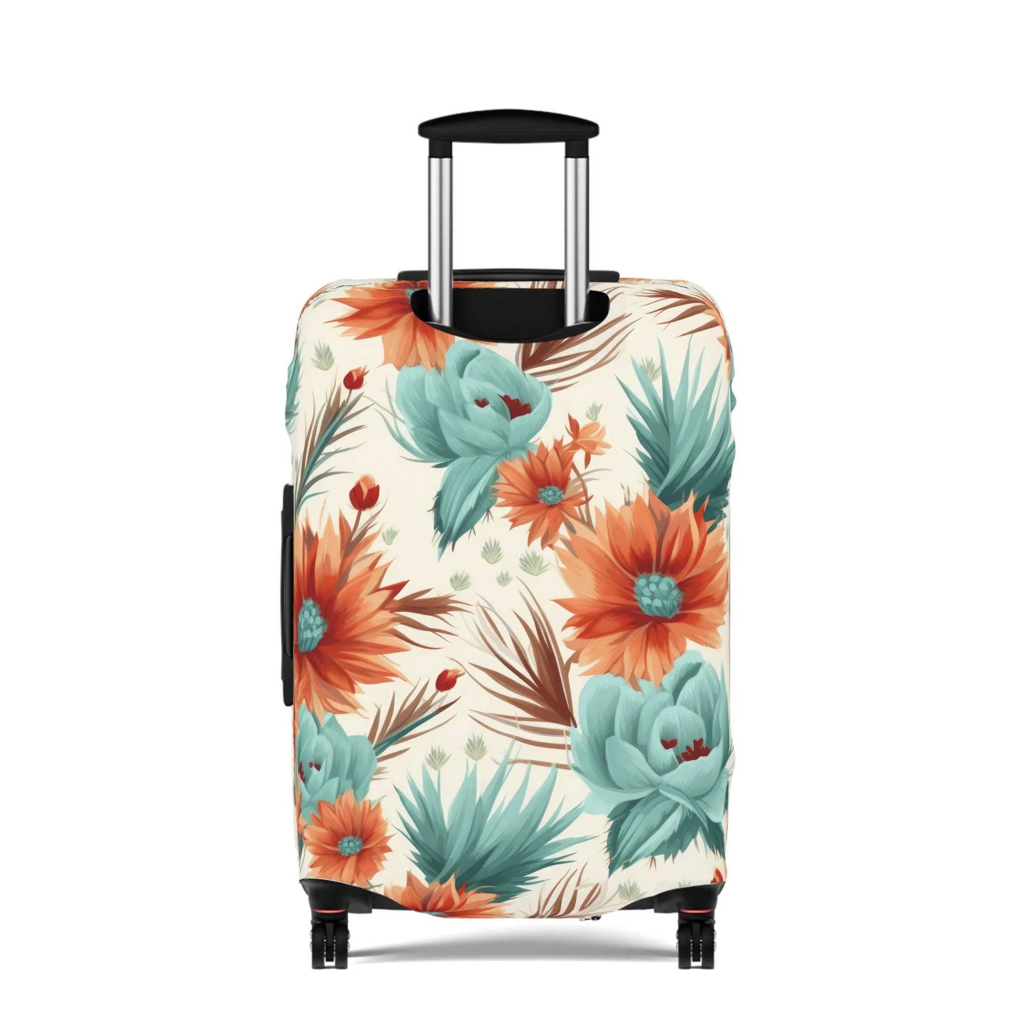 Luggage Cover, Boho Floral, orange and green