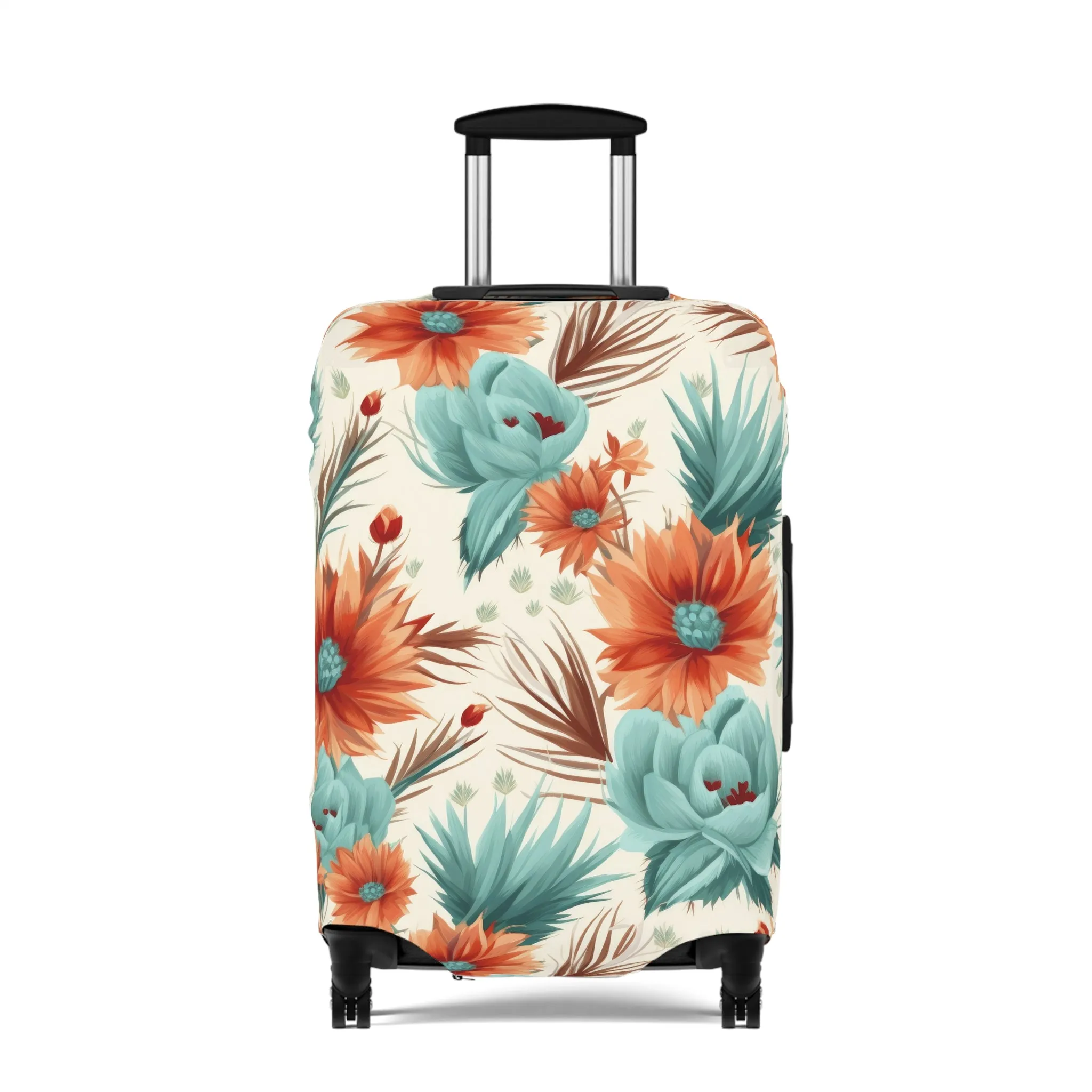 Luggage Cover, Boho Floral, orange and green