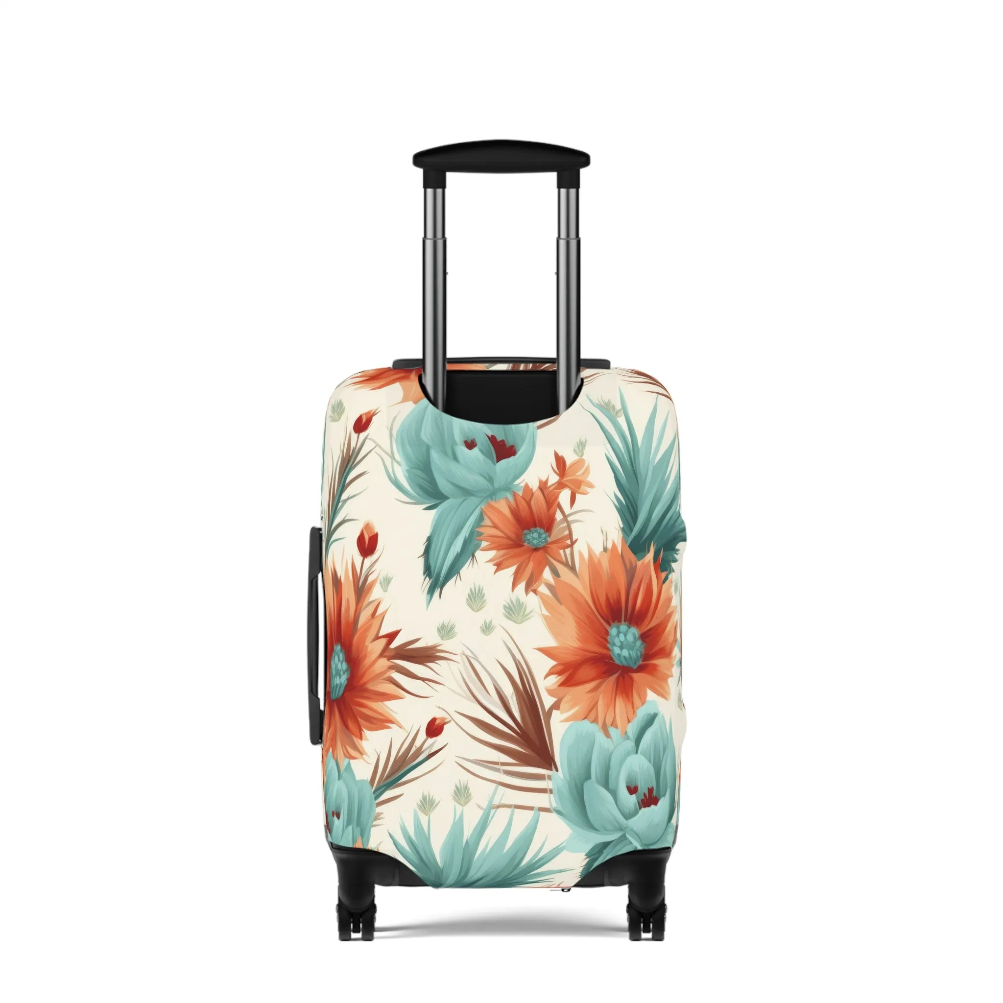 Luggage Cover, Boho Floral, orange and green