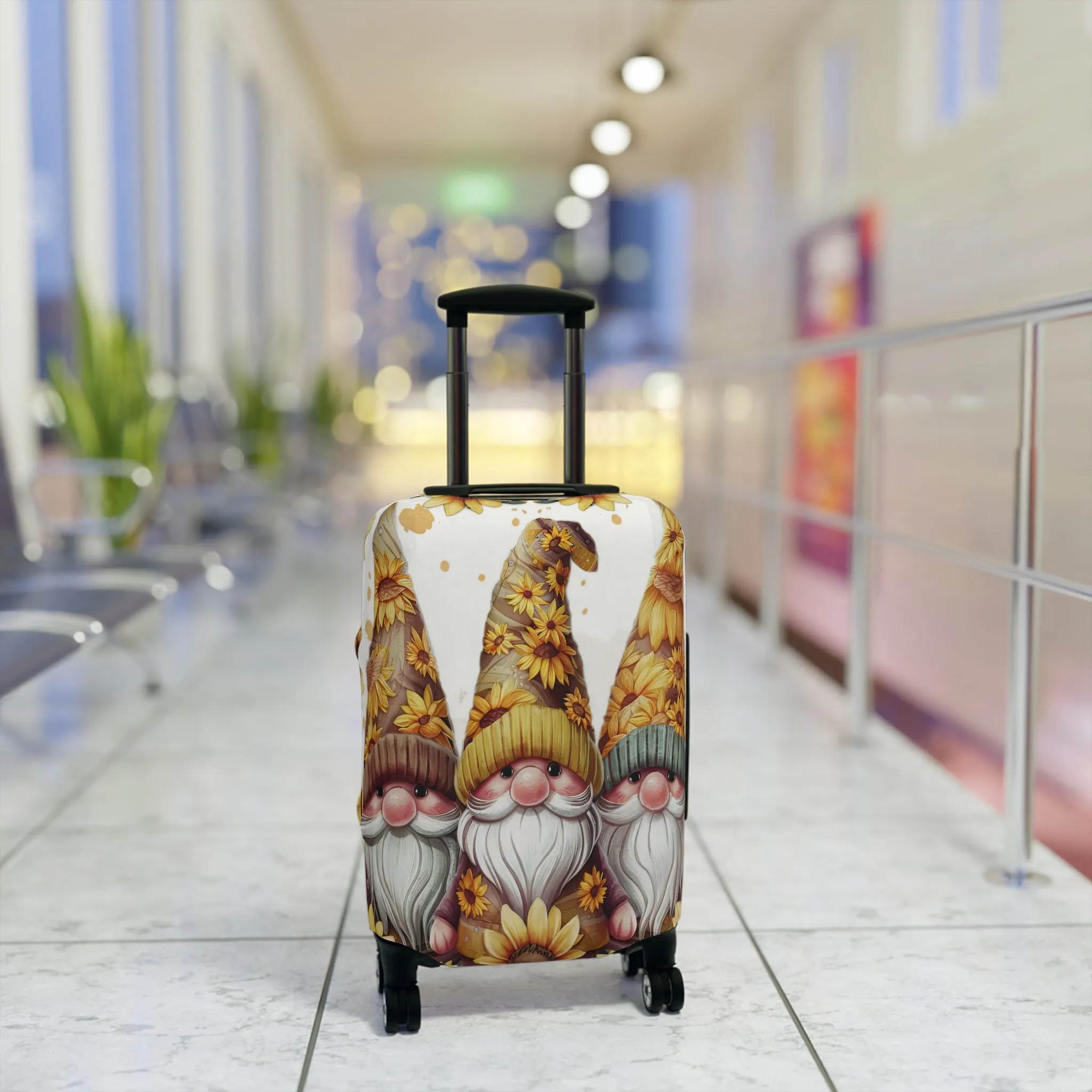 Luggage Cover, Sunflowers, Gnomes, awd-1744