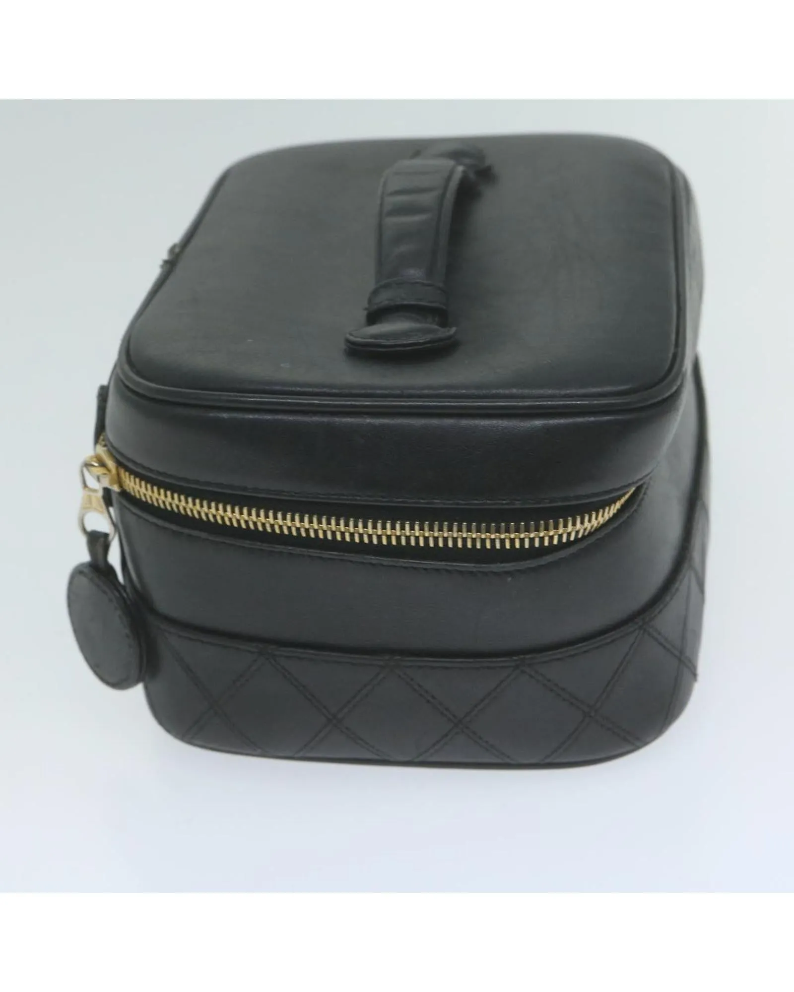 Luxurious Leather Vanity Cosmetic Pouch with Signature CC Design